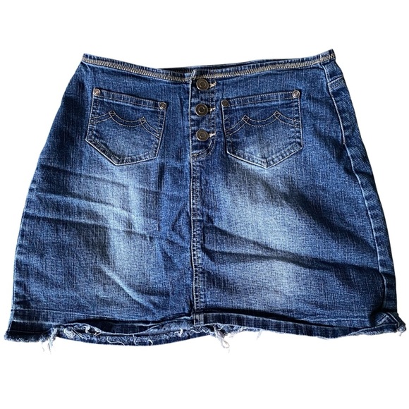 Vintage Y2K Garage Denim Blue Cotton Jean Skirt - Picture 1 of 6